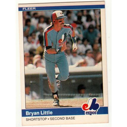 1984 Fleer Bryan Little baseball rookie card #279 - RC - Expos