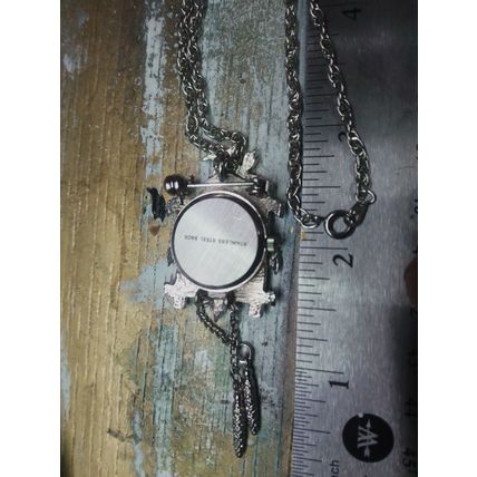 Vintage "Real Nice"Silver Tone Marcasite Cuckoo Watch Brooch/Pendant 28 Inch...