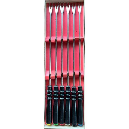 2-Tine Fondue Forks Stainless Steel Japan Onieda CUSTOM Mediterranea Set of 6