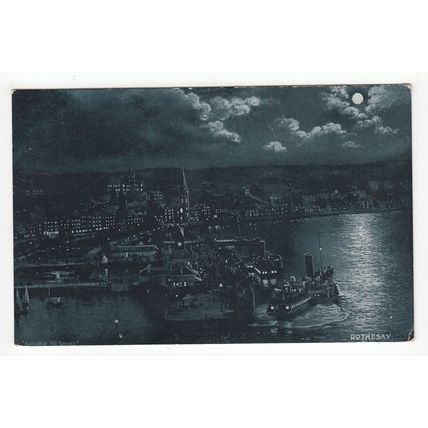 Rothesay Moonlight Postcard Isle of Bute Reliable Series