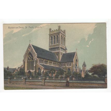St Paul's Church Burton-on-Trent Postcard Staffordshire
