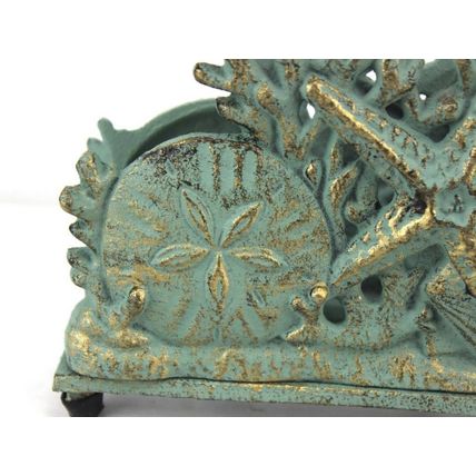 Pack Of 2] Antique Bronze Cast Iron Seashell Napkin Holder 7"
