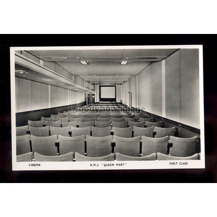 LS1761 - Cunard Liner - Queen Mary , 1st Class Cinema - postcard