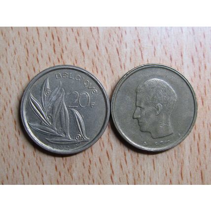 Belgium 1980 20 Franc Belgique (French Text) Coin