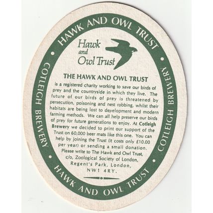 BEER MAT - COTLEIGH BREWERY - OLD BUZZARD - (Cat No 011) - (1991)