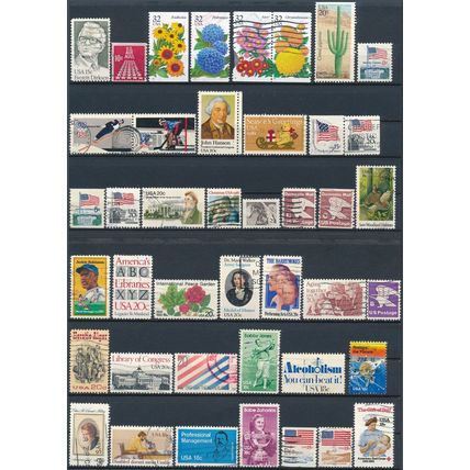 1000 Stamp Selection - USA - Used Hinged