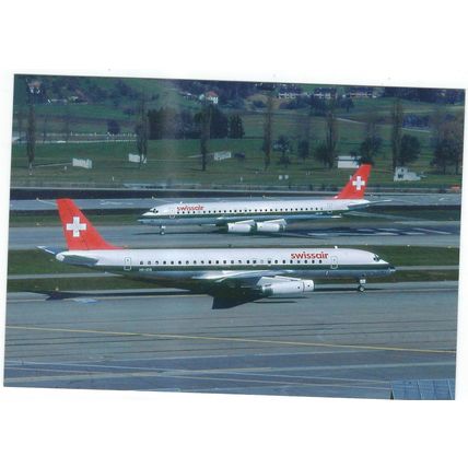 D C 8 AIRCRAFT SWISS AIE.. AT ZURICH AIRPORT CARD NO FP 137