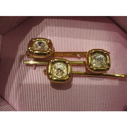 Swarovski Hair pin Set (3), Cushion cut, Gold tone, Gold-tone plated 5616848