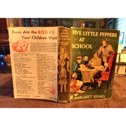 Old Book Five Little Peppers At School W/Dustjacket By Margaret Sidnney 1937