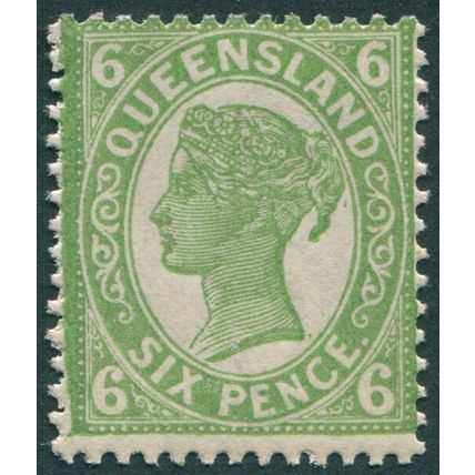 Queensland 1897 6d yellow-green SG250 unused