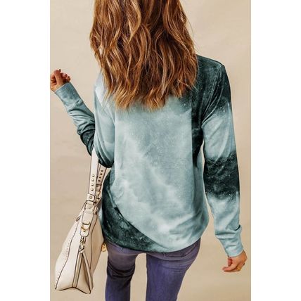 Gray Tie Dye BAD WITCH VIBES Graphic Long Sleeve Top