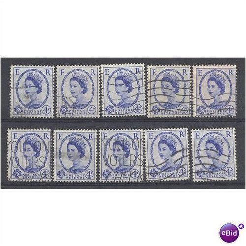 BULK LOT.SG521 4d Blue x 10.Fine Used.11g1