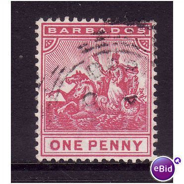 BARBADOS 1892 SG 107 1d CARMINE FINE USED