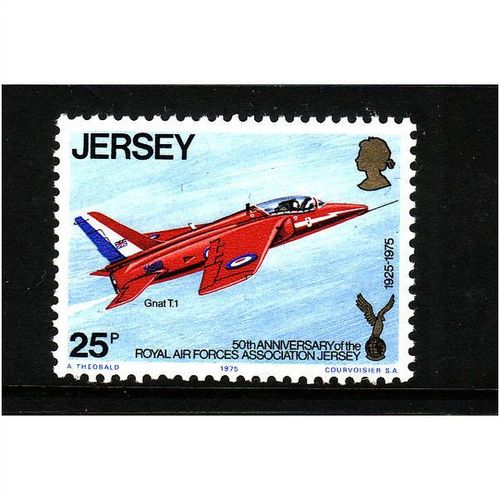 JERSEY 1975 SG136 25p FOLLAND FO141 AIRCRAFT U/M MINT