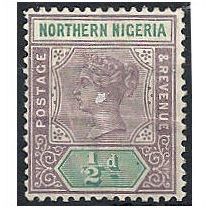 Northern Nigeria 1900 SG1 1/2d Dull Mauve & Green Mounted Mint - crease ..