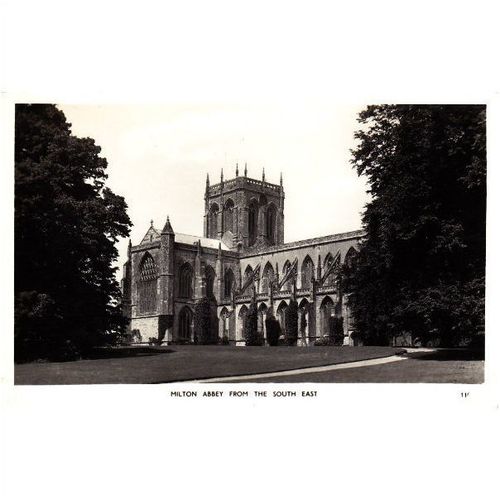 B&W Photo Postcard - Milton Abbey from the SE , Dorset, England