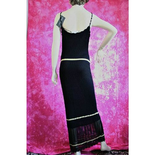 Karen Millen Black Gold Evening Dress Size 12 14 uk New with Tag