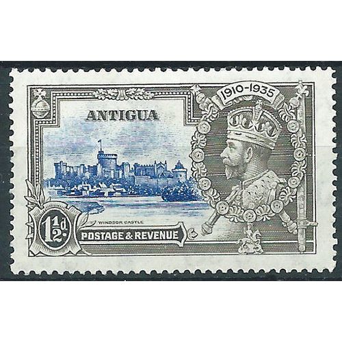 Antigua 1935 SG92 1 1/2d Ultramarine & Grey Silver Jubilee Mounted Mint .. ..