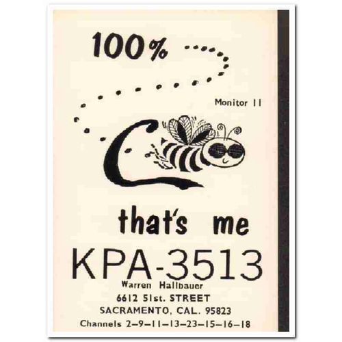kpa-3513 warren hallbauer sacramento ca 1960s cb qsl vintage postcard