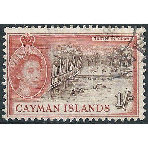 Cayman Islands 1950 SG144 1/- Brown & Orange Fine Used . . ..