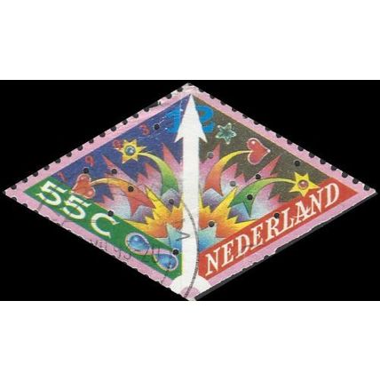 NETHERLANDS, December fireworks, pink 1993, 55c, #2