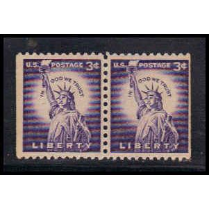1035 3c Statue of Liberty Fine MNH BPS Hor Pair ZA3540