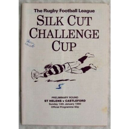 1990 programme St. Helens v. Castleford, preliminary round