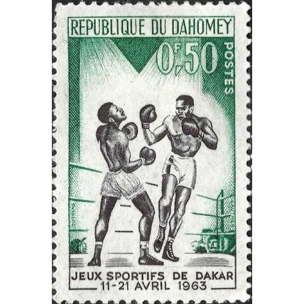 DAHOMEY, SPORT, Boxing, Dakar, green 1961, 1F