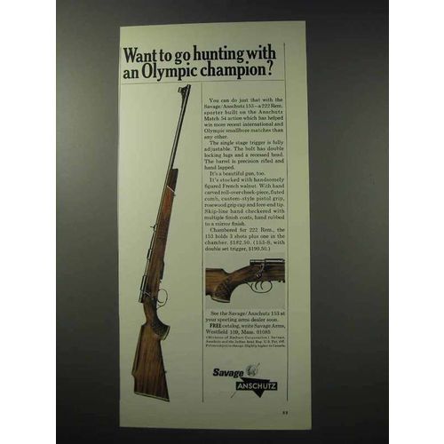 1965 Savage / Anschutz 153 Rifle Ad - Olympic Champion