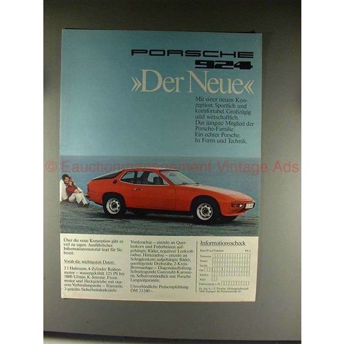 1976 Porsche 924 Car Ad - in German - Der Neue!!