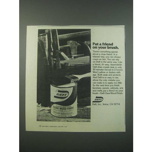 1979 Deft Clear Wood Finish Ad - Put a Friend on Your Brush