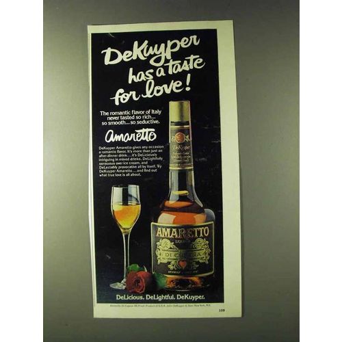 1979 DeKuyper Amaretto Ad - Has a Taste For Love!