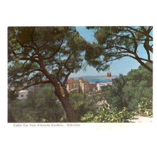 CABLE CAR FROM ALAMEDA GARDENS, GIBRALTAR unused vintage postcard #