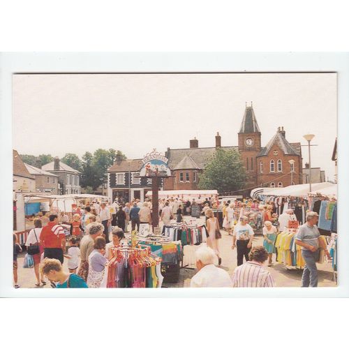 Brandon Market Square and Town Sign Suffolk Noel Tatt Limited Edition Postcard