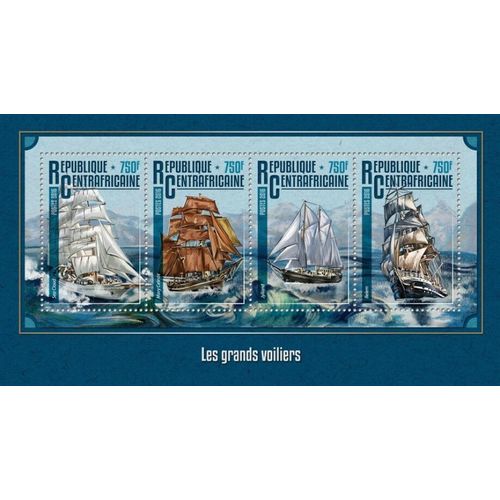 CENTRAL AFRICA 2016 SHEET MNH TALL SHIPS BOATS GRANDS VOILIERS VELEIROS 2