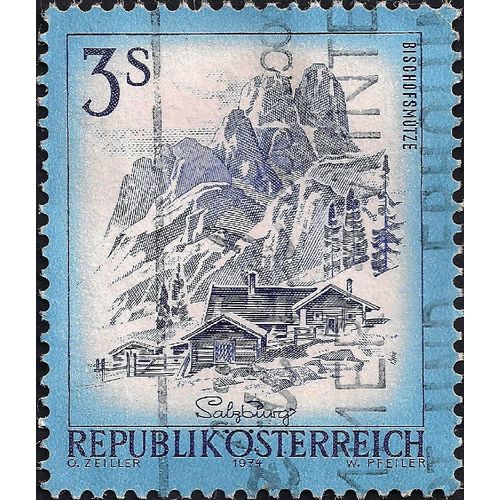 AUSTRIA, Bischofsmutze im Dachsteinmassiv, Salzburg, light blue 1974, 3 schillin