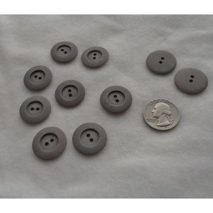 ii10 Blue/Gray Washed Round Buttons 23mm 7/8 2 Hole 10 Pieces Sewing Crafting