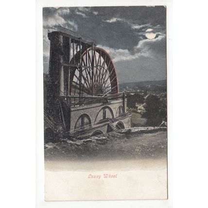 Laxey Wheel Moonlight Postcard Isle of Man