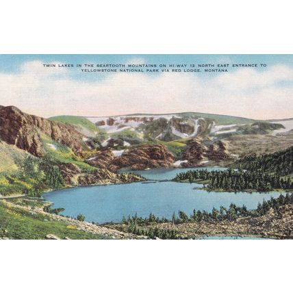 Yellowstone, Shasta, Rainier - Lot of 7 - Linen Era Postcards - Peaks & Hi-ways