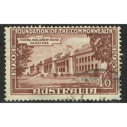 Australia 1951 50th Anniversary of Commonwealth 1/6d Purple Brown SG244 FU