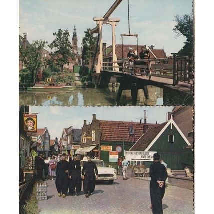 Volendam Souvenir Shop Boat Ship Uniform Milk Bottle Holland Real Photo Postcard