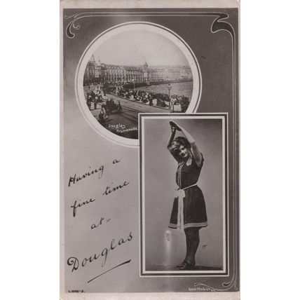 Douglas Isle Of Man Real Photo Fashion Old Postcard