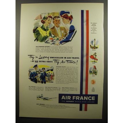1952 Air France Airline Ad - Fly in luxury unexcelled in Air Travel