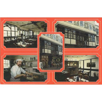 Chef Cooking Food At Queen Elizabeths Restaurant Kent Postcard