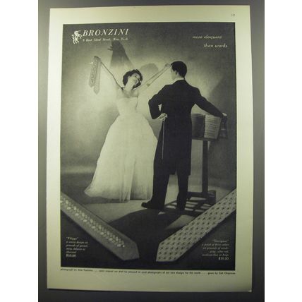 1953 Bronzini Ties Ad - Filippo and Torrigiani - More eloquent than words