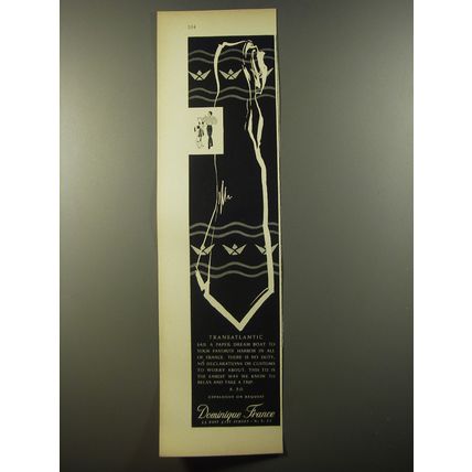 1954 Dominique France Tie Ad - Transatlantic