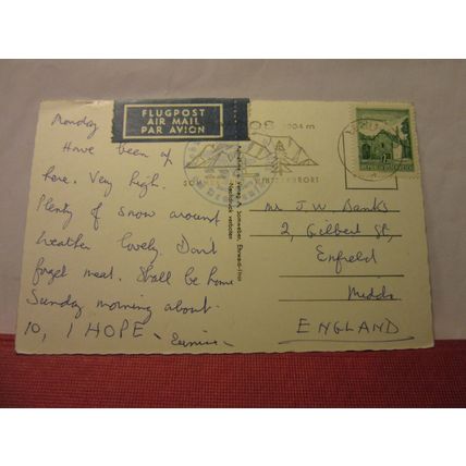 COBURGER HUTTE, TIROL, AUSTRIA used postcard RP 1960 pm /