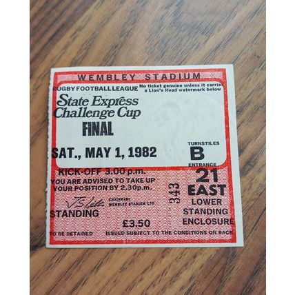 1982 Rugby League Challenge Cup Final Programme & Ticket – Hull vs Widnes