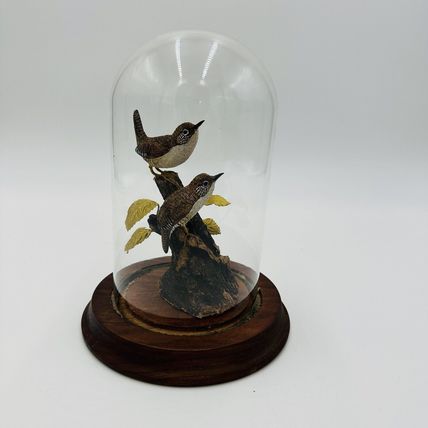 Wood House Wren Bird Signed By Artist William B # 30 Vintage Hand Carved