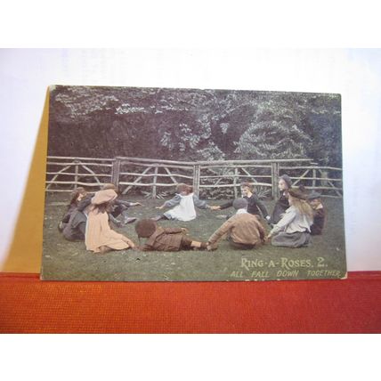 RING A RING ROSES CHILDREN PLAYING antique postcard Living Picture series (a) =